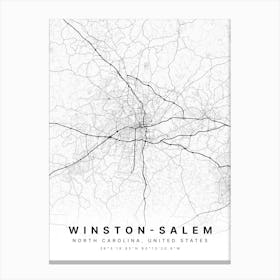 Winston Salem North Carolina Usa White Map Leinwandbilder