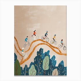 Children Biking in a Dream Canvas Print