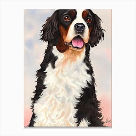 American Water Spaniel 2 Watercolour dog Canvas Print