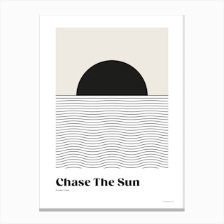 Chase The Sun Minimalist Sunset Canvas Print