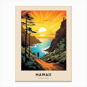 Kalalau Trail Hawaii 1 Vintage Hiking Travel Poster Canvas Print