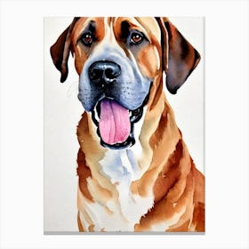 Mastiff Watercolour dog Canvas Print
