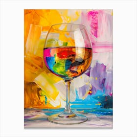 A Vibrant Colorful Giant Glass Of Wine Canvas Print