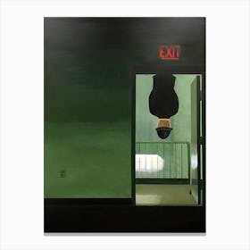 No Exit Upside Down Man In A Bowler Hat Canvas Print