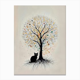 Cat Under The Tree 1 Canvas Print