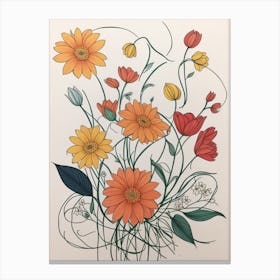 Charms Daisy Flowers Canvas Print