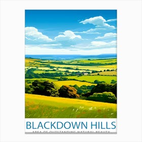 Blackdown Hills Aonb Print Area Of Outstanding Natural Beauty Art Blackdown Hills Poster Somerset Devon Border Wall Art English Countryside 3 Canvas Print