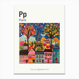 Kids Travel Alphabet  Paris 1 Canvas Print