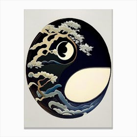 Yin and Yang Symbol Japanese Ukiyo E Style Canvas Print