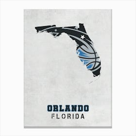 Orlando Magic Orlando Florida State Map Canvas Print