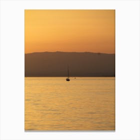 Sailboat At Sunset Canvas Print