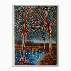 Default Australian Aboriginal Dot Painting Style Art Dreaming 0 Canvas Print