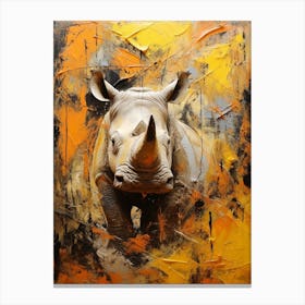 Rhinoceros Abstract Expressionism 2 Canvas Print