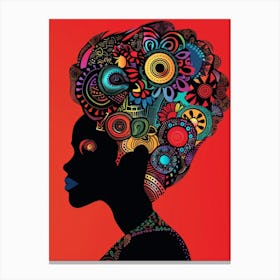 Portrait Of A Woman With Colorful Hair Canvas Print