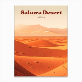 Sahara Desert Egypt Dune Travel Illustration Canvas Print