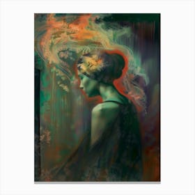Portrait of a woman, emotional, "Pausing For Thought" Canvas Print