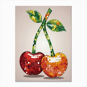 Mosaic Cherries Canvas Print