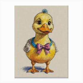 Duck In A Bow Tie Canvas Print