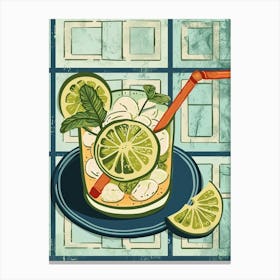 Mojito On An Art Deco Inspired Background Canvas Print