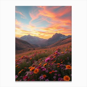 Sunset In The Mountains 40 Canvas Print