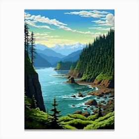 Olympic National Park Retro Pop Art 8 Canvas Print