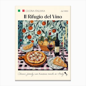 Il Rifugio Del Vino Trattoria Italian Poster Food Kitchen Canvas Print