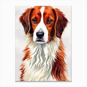 Irish Red And White Setter 2 Watercolour dog Canvas Print