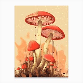 Retro Mushrooms 4 Canvas Print
