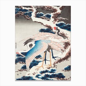 Cranes On A Snowy Tree (1834), Katsushika Hokusai Canvas Print