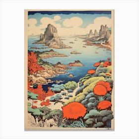 Aogashima Island, Japan Vintage Travel Art 3 Canvas Print