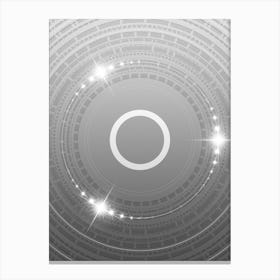Geometric Glyph Abstract in White and Silver with Sparkle Array n.0138 Canvas Print