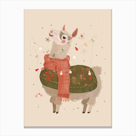 Holiday Llama Joy Ll Canvas Print