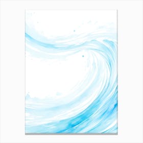 Blue Ocean Wave Watercolor Vertical Composition 45 Canvas Print