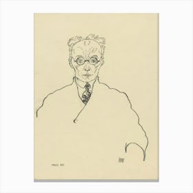 Portrait Of The Writer Franz Blei, Egon Schiele Canvas Print