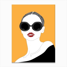 Illustration Of A Woman In Sunglasses Canvas Print