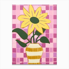 Sunflower Flower Vase 1 Canvas Print