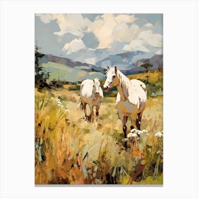 Horses Painting In Cotacachi, Ecuador 4 Canvas Print
