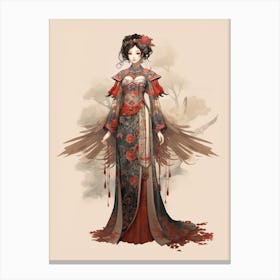Traditional Chinese Clothing Illustration 2 Canvas Print