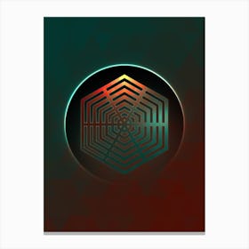 Geometric Neon Glyph on Jewel Tone Triangle Pattern 403 Canvas Print