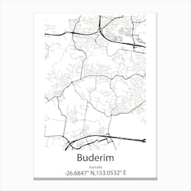 Buderim,Australia Minimalist Map Canvas Print