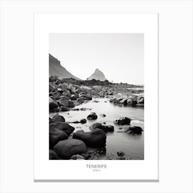 Poster Of Tenerife, Spain, Black And White Analogue Photography 3 Canvas Print