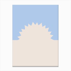 Retro Minimal Sunset Blue Canvas Print