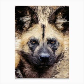 Wild Dog Portrait Painting Canvas Print