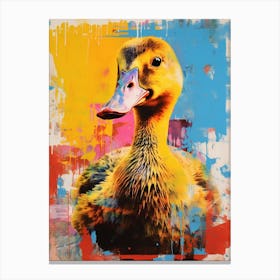 Duck Screen Print Pop Art Inspired 1 Canvas Print