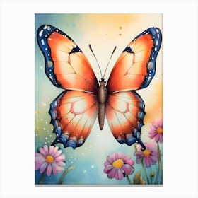 Bright Colorful Butterfly Painting Canvas Print