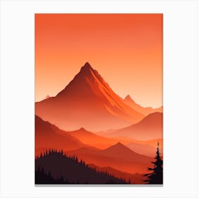 Misty Mountains Vertical Background In Orange Tone 21 Canvas Print