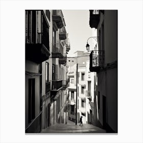 Malaga, Spain, Black And White Analogue Photography 3 Canvas Print