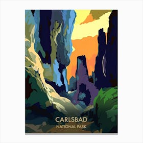 Carlsbad National Park Travel Poster Matisse Style 4 Canvas Print