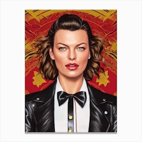 Milla Jovovich Illustration Movies Canvas Print