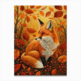 Solitary Fox In The Autumn 2 Canvas Print